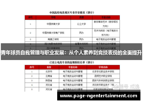 青年球员自我管理与职业发展：从个人素养到竞技表现的全面提升