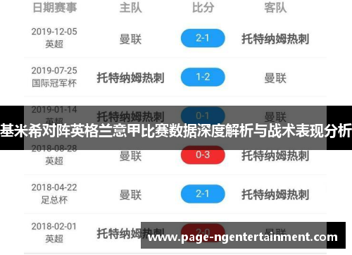 基米希对阵英格兰意甲比赛数据深度解析与战术表现分析